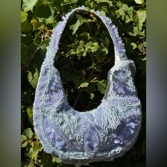 NWT Viral Purple Lavender Beaded Bag Made in India Handcrafted Handmade Tiktok